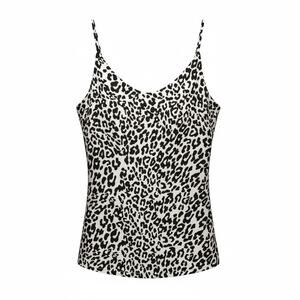 LOFT Leopard Print Sleeveless Camisole Blouse Women’s XL 14–16 Cream Black